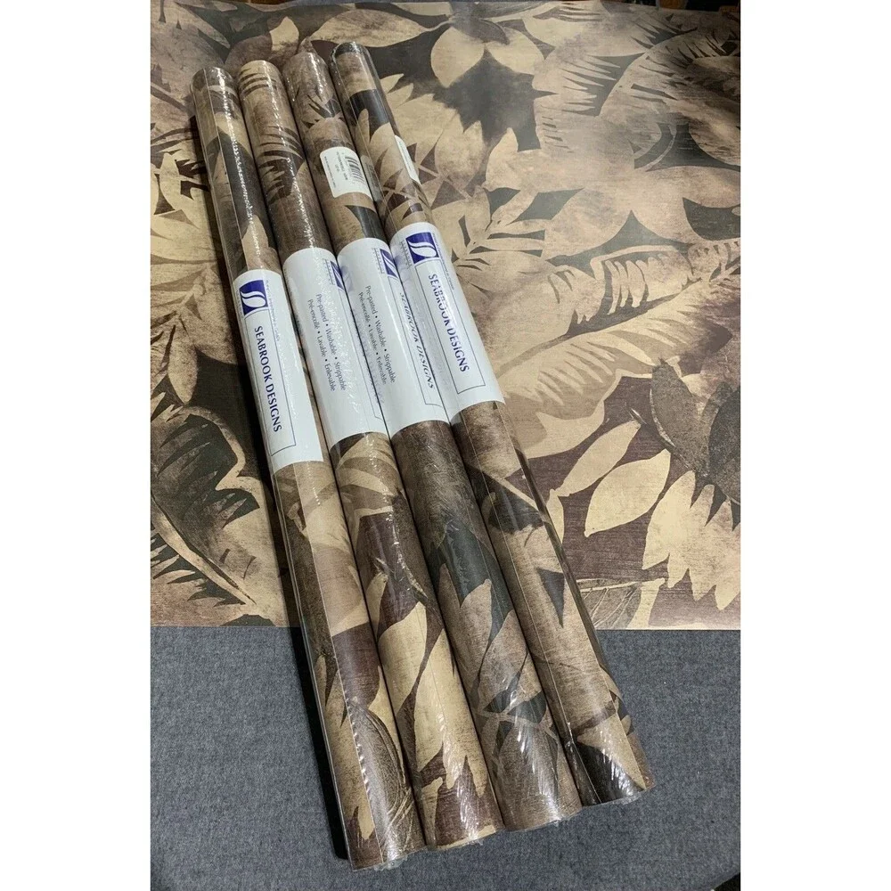 Vintage Seabrook Fern Wallpaper Large Pattern Seabrook Floral 4 count